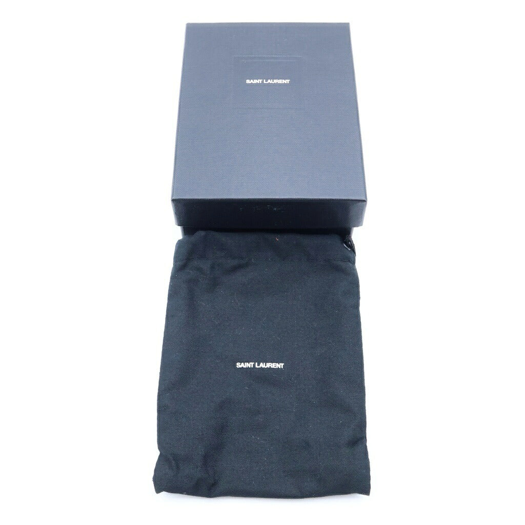 SAINT LAURENT PARIS(サンローランパリ) タイニーウォレット 三つ折り財布 コンパクトウォレット レッド レザー 505118 シルバー金具