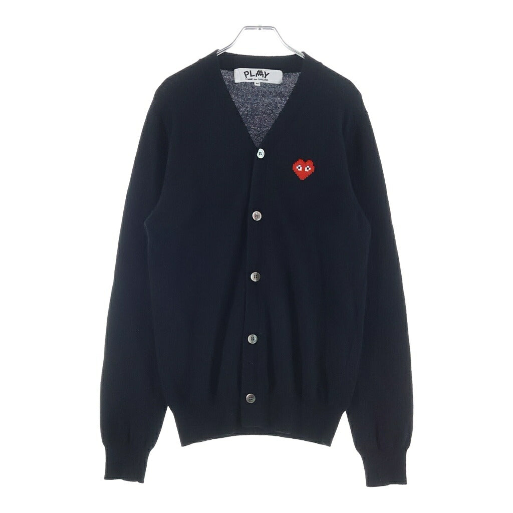 PLAY COMME des GARCONS(プレイコムデギャルソン) カーディガン ステッチ ブラック ウール