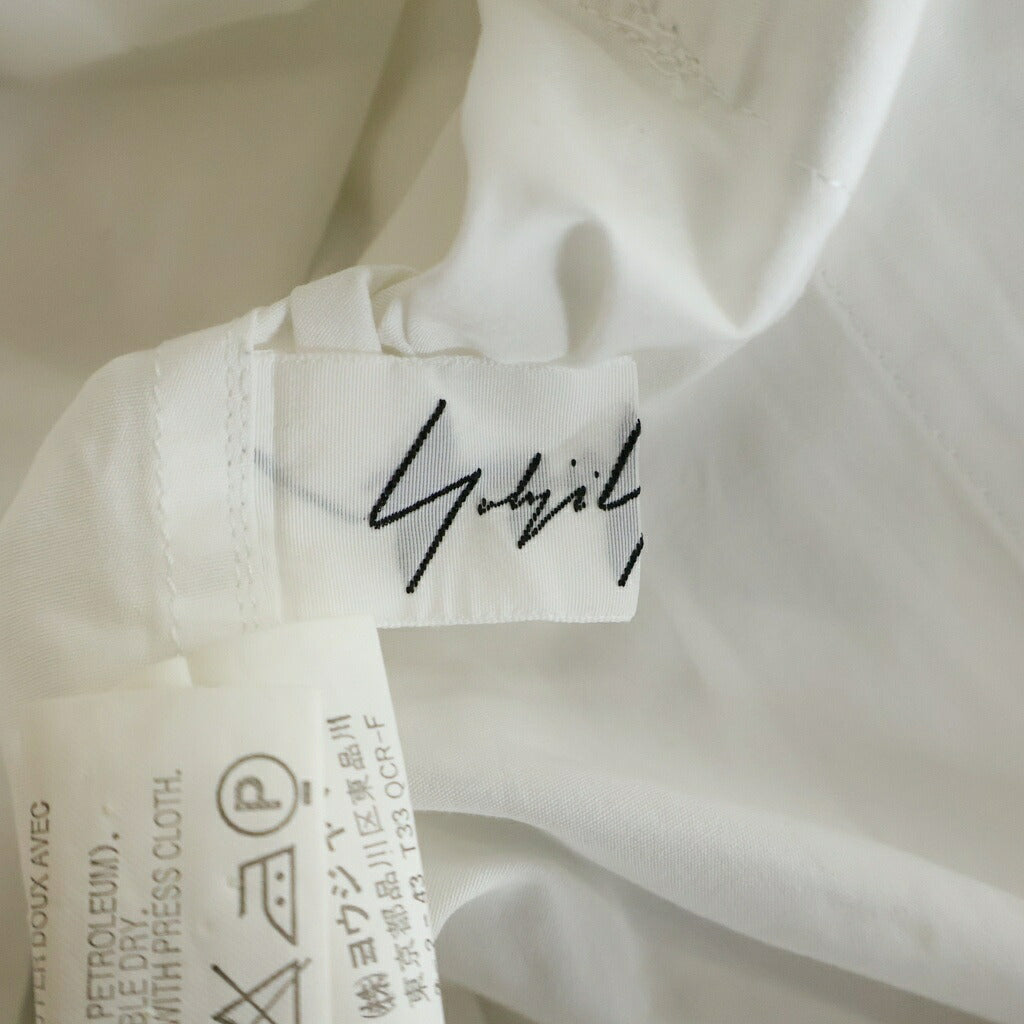 YOHJIYAMAMOTO(ヨウジヤマモト) デザインシャツ ブラウス 長袖 コットン ホワイト FB-B08-026