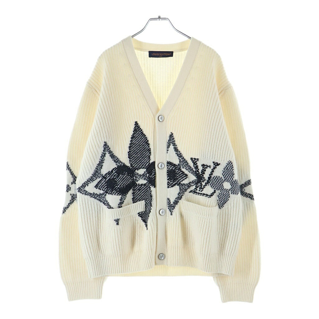 LOUIS VUITTON(ルイヴィトン) 26SS グラフィック ニット カーディガン ウール ホワイト 1AJBX5