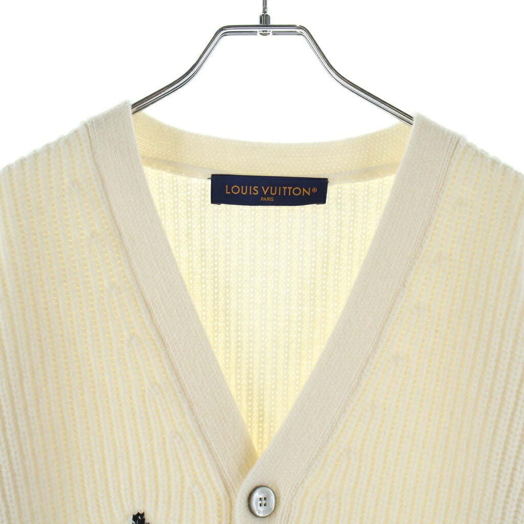 LOUIS VUITTON(ルイヴィトン) 26SS グラフィック ニット カーディガン ウール ホワイト 1AJBX5