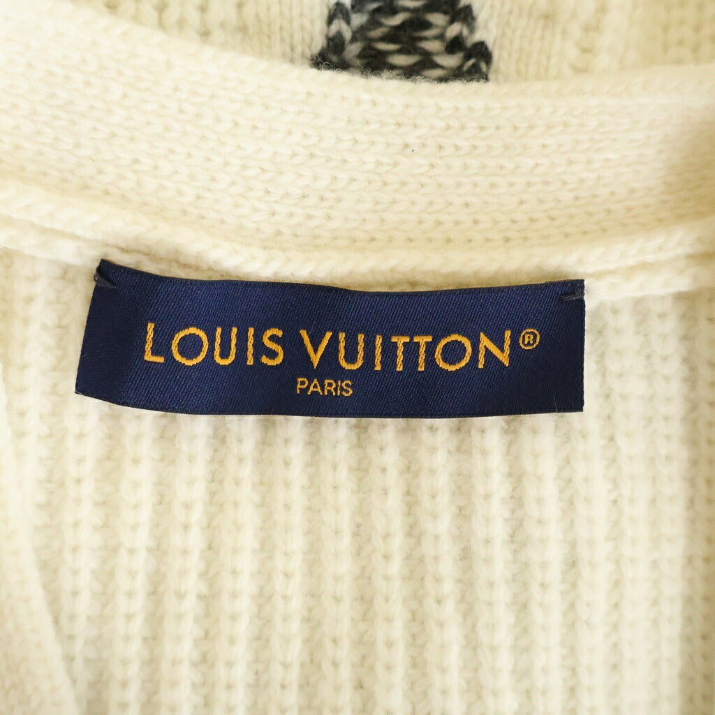 LOUIS VUITTON(ルイヴィトン) 26SS グラフィック ニット カーディガン ウール ホワイト 1AJBX5