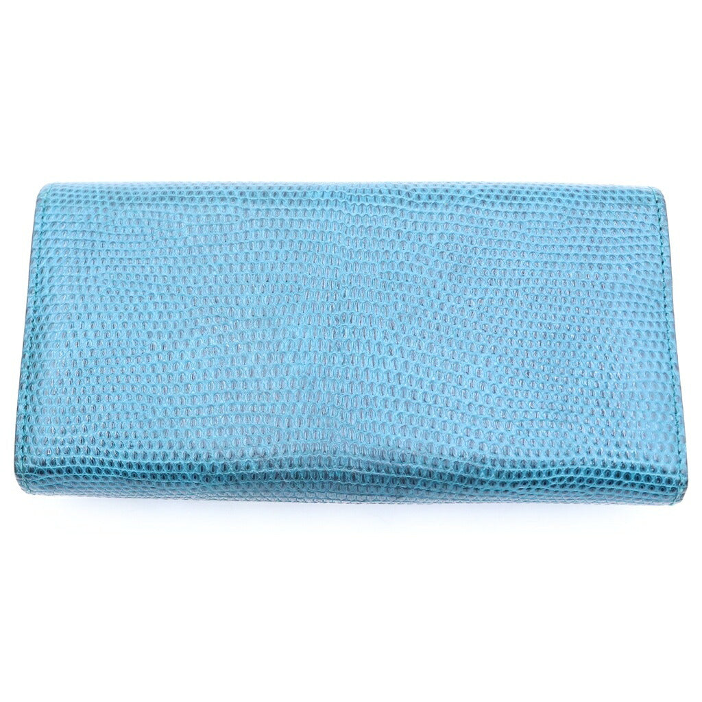GUCCI(グッチ) レディロック チェーン ウォレット 長財布 シルバー金具 ターコイズブルー 331746
