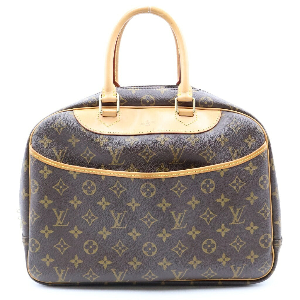 LOUIS VUITTON(ルイヴィトン) モノグラム ドーヴィル ハンドバッグ ブラウン レザー×PVC M47270 ゴールド金具