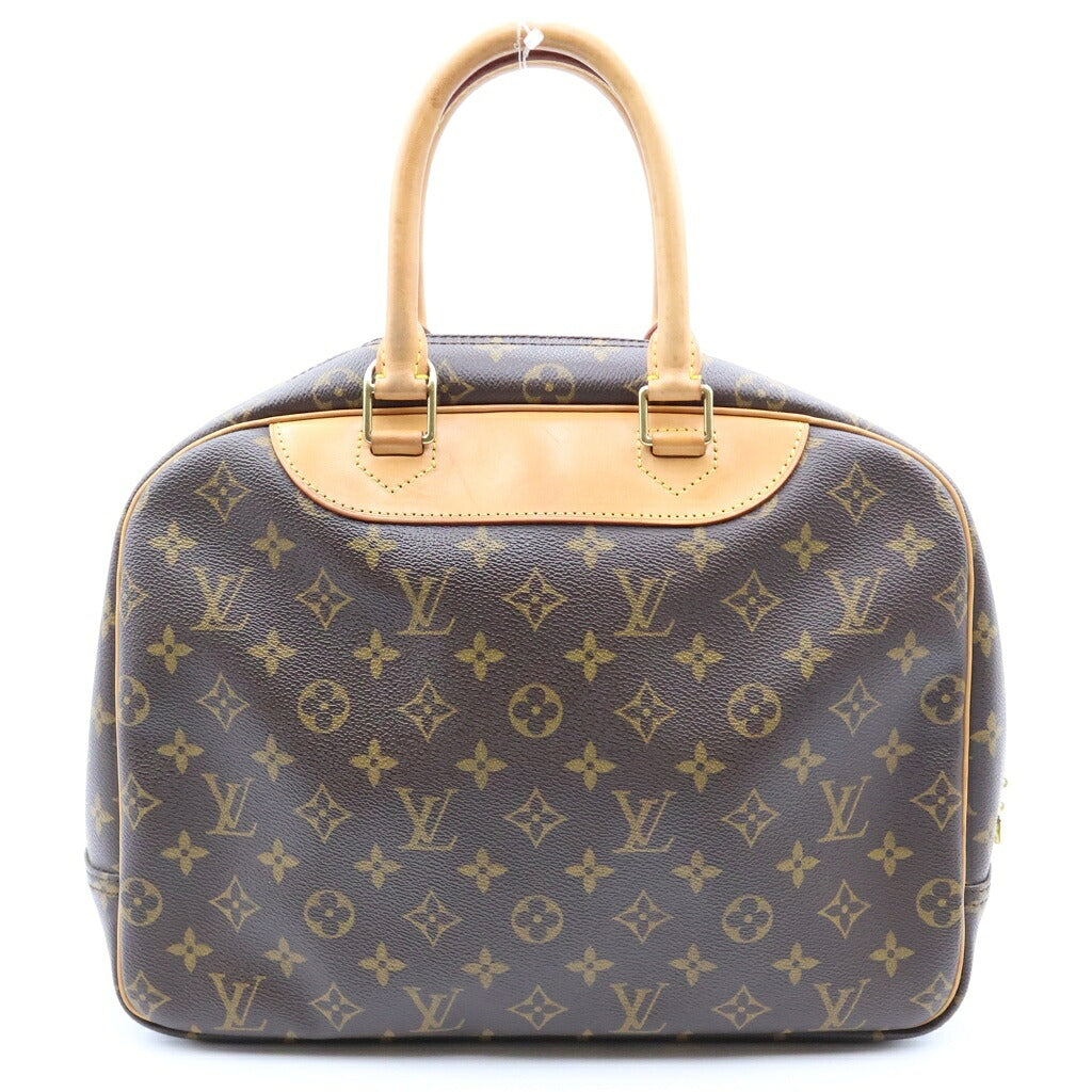 LOUIS VUITTON(ルイヴィトン) モノグラム ドーヴィル ハンドバッグ ブラウン レザー×PVC M47270 ゴールド金具