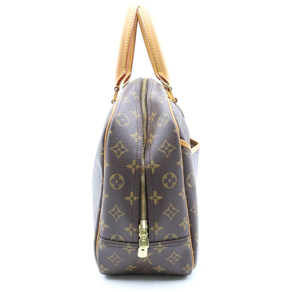LOUIS VUITTON(ルイヴィトン) モノグラム ドーヴィル ハンドバッグ ブラウン レザー×PVC M47270 ゴールド金具