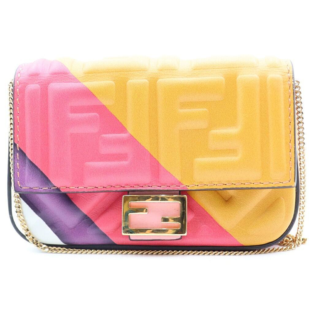 FENDI(フェンディ) ナノバゲット チェーンショルダーバッグ ミニバッグ 小物入れ マルチカラー 7AR844 ゴールド金具