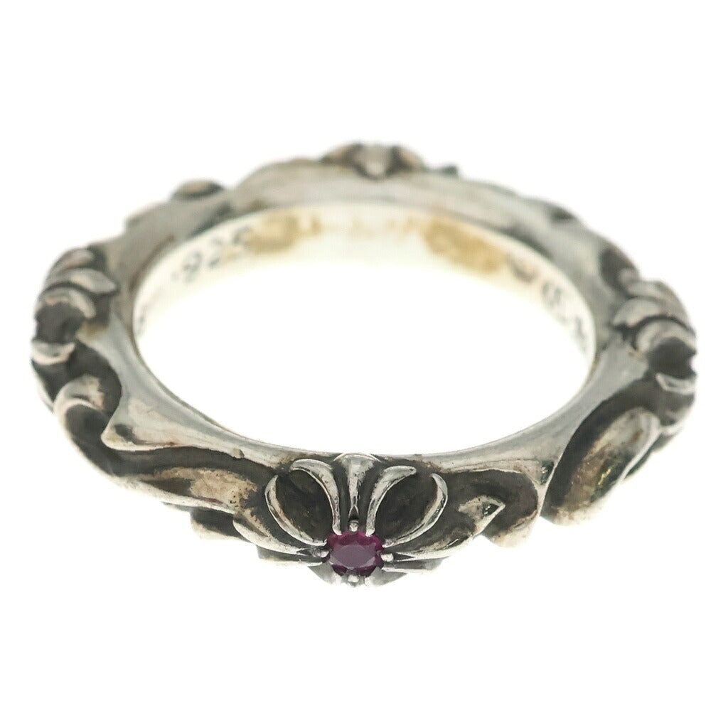 CHROME HEARTS(クロムハーツ) CROSS BAND P/SAP クロスバンド ピンクサファイア リング シルバー