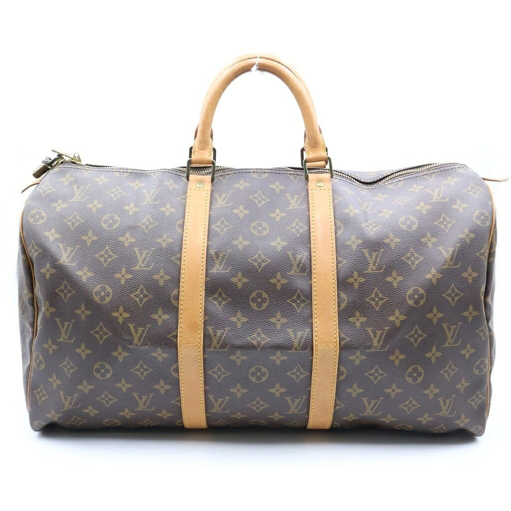 LOUIS VUITTON(ルイヴィトン) モノグラム キーポル50 ボストンバッグ ハンドバッグ トラベルバッグ ブラウン レザー×PVC M41426 ゴールド金具
