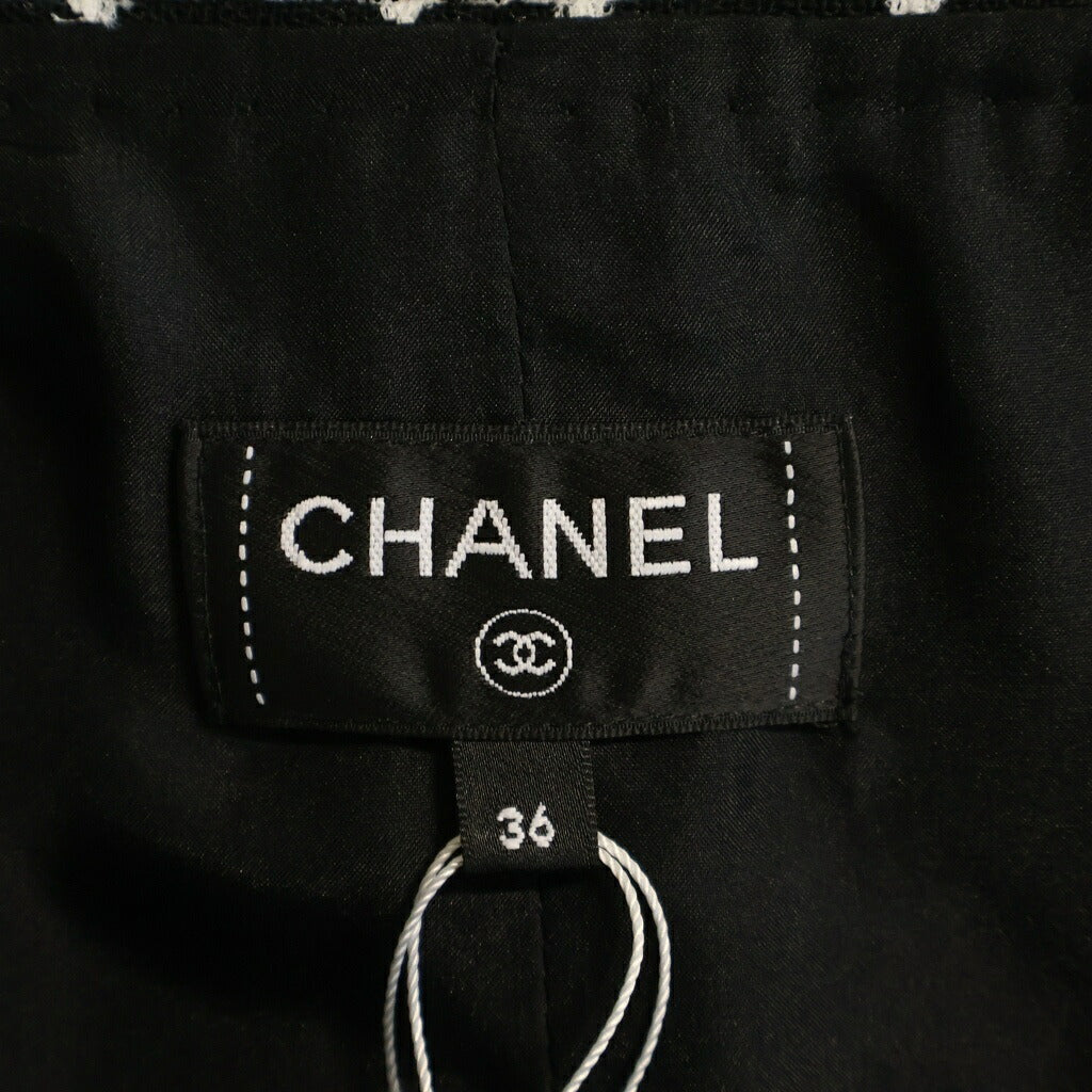 CHANEL(シャネル) マドモアゼルボタン チェック総柄 レース ミニスカート ブラック/ホワイト レディース P79306V71445