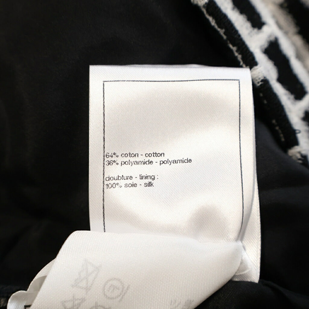 CHANEL(シャネル) マドモアゼルボタン チェック総柄 レース ミニスカート ブラック/ホワイト レディース P79306V71445