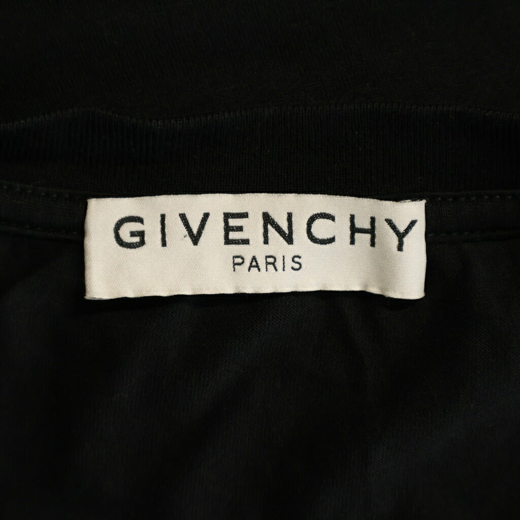 GIVENCHY(ジバンシィ) フローラル ロゴプリント クルーネック 半袖Tシャツ カットソー ブラック