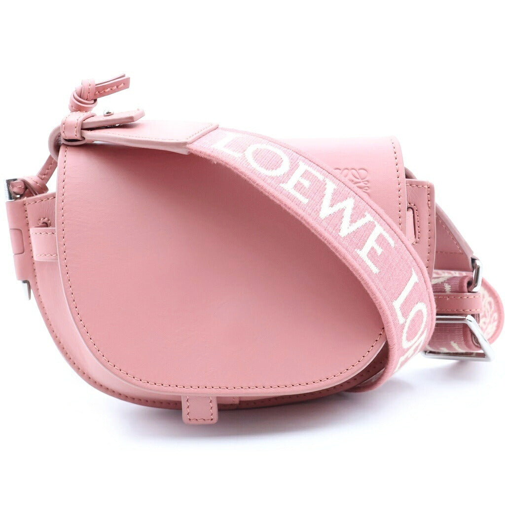 LOEWE(ロエベ) ゲートデュアル ショルダーバッグ ミニ ピーチブルームピンク レザー シルバー金具