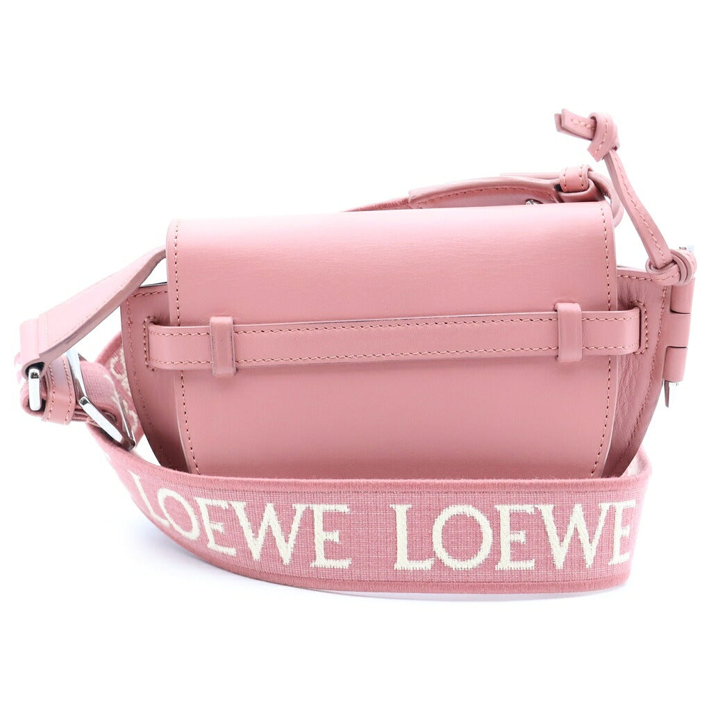 LOEWE(ロエベ) ゲートデュアル ショルダーバッグ ミニ ピーチブルームピンク レザー シルバー金具