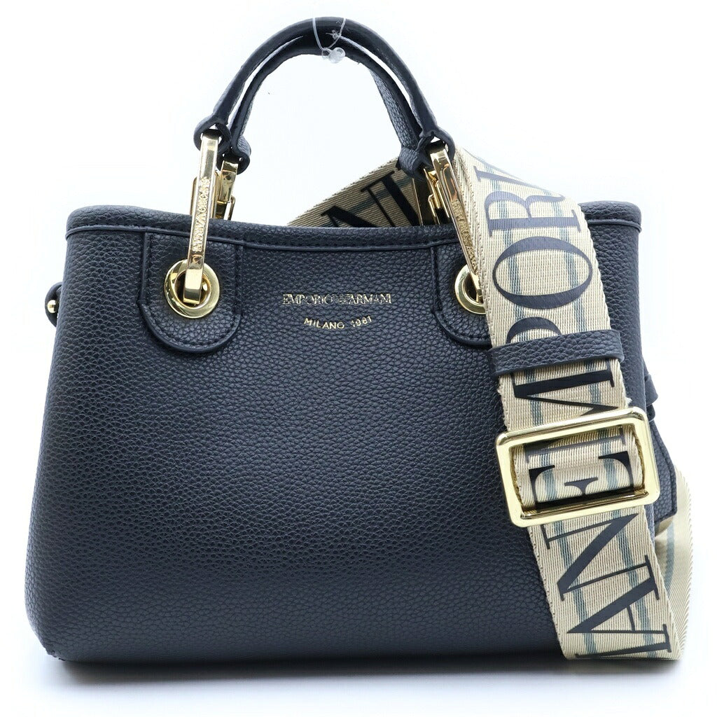EMPORIO ARMANI(エンポリオアルマーニ) MyEA ショルダーバッグ ハンドバッグ 2way レザー ブラック EW000382 AF12103