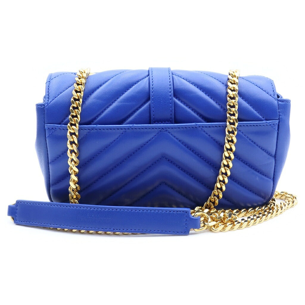 YVES SAINT LAURENT(イヴサンローラン) ベイビーチャイ チェーンショルダーバッグ ハンドバッグ ブルー レザー 399280