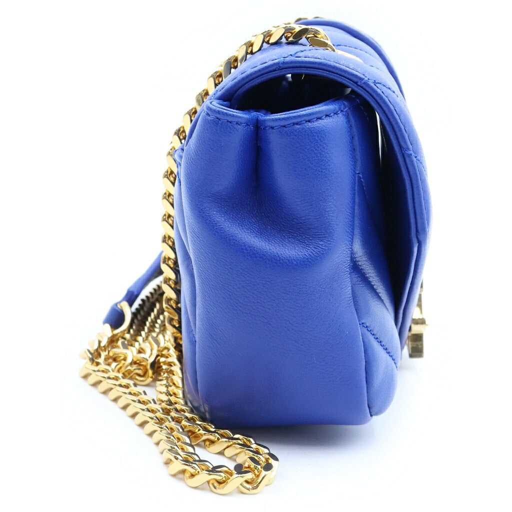 YVES SAINT LAURENT(イヴサンローラン) ベイビーチャイ チェーンショルダーバッグ ハンドバッグ ブルー レザー 399280