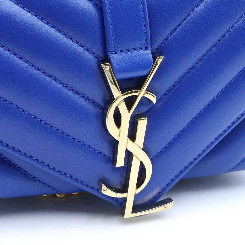 YVES SAINT LAURENT(イヴサンローラン) ベイビーチャイ チェーンショルダーバッグ ハンドバッグ ブルー レザー 399280