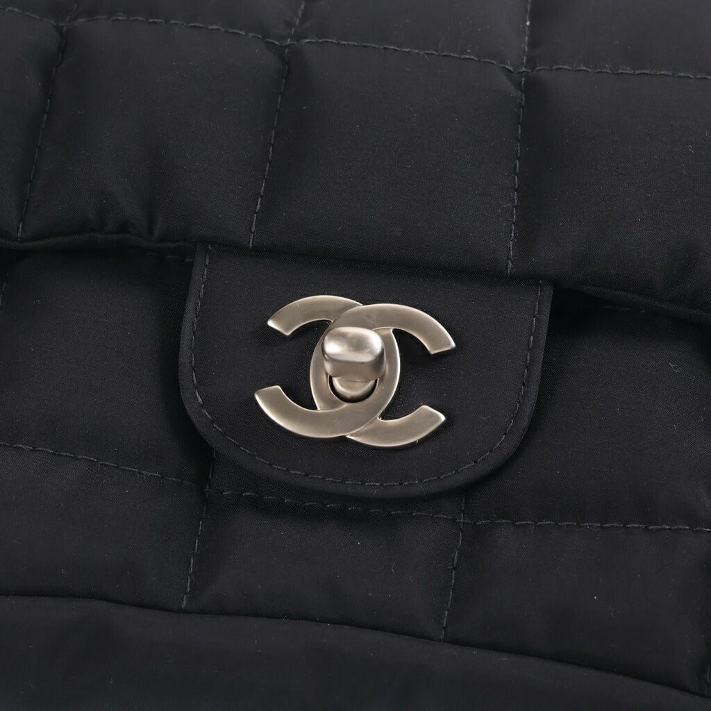 CHANEL(シャネル) チョコバー チェーンショルダーバッグ ハンドバッグ ブラック ナイロン シルバー金具 シール有 7番台 A20203