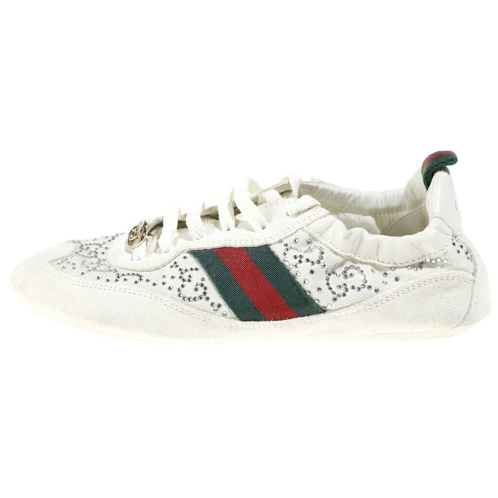 GUCCI(グッチ) シフト GG クリスタル スニーカー スリッポン ホワイト