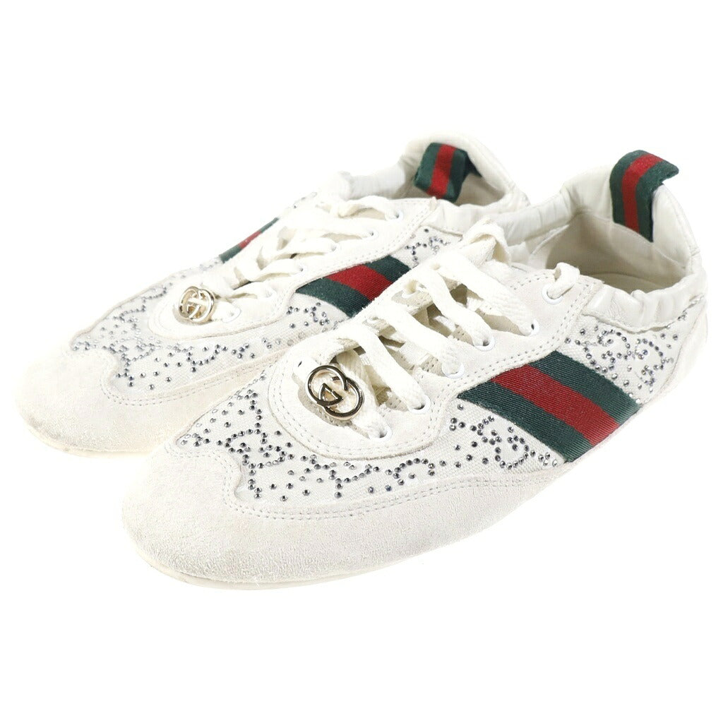 GUCCI(グッチ) シフト GG クリスタル スニーカー スリッポン ホワイト