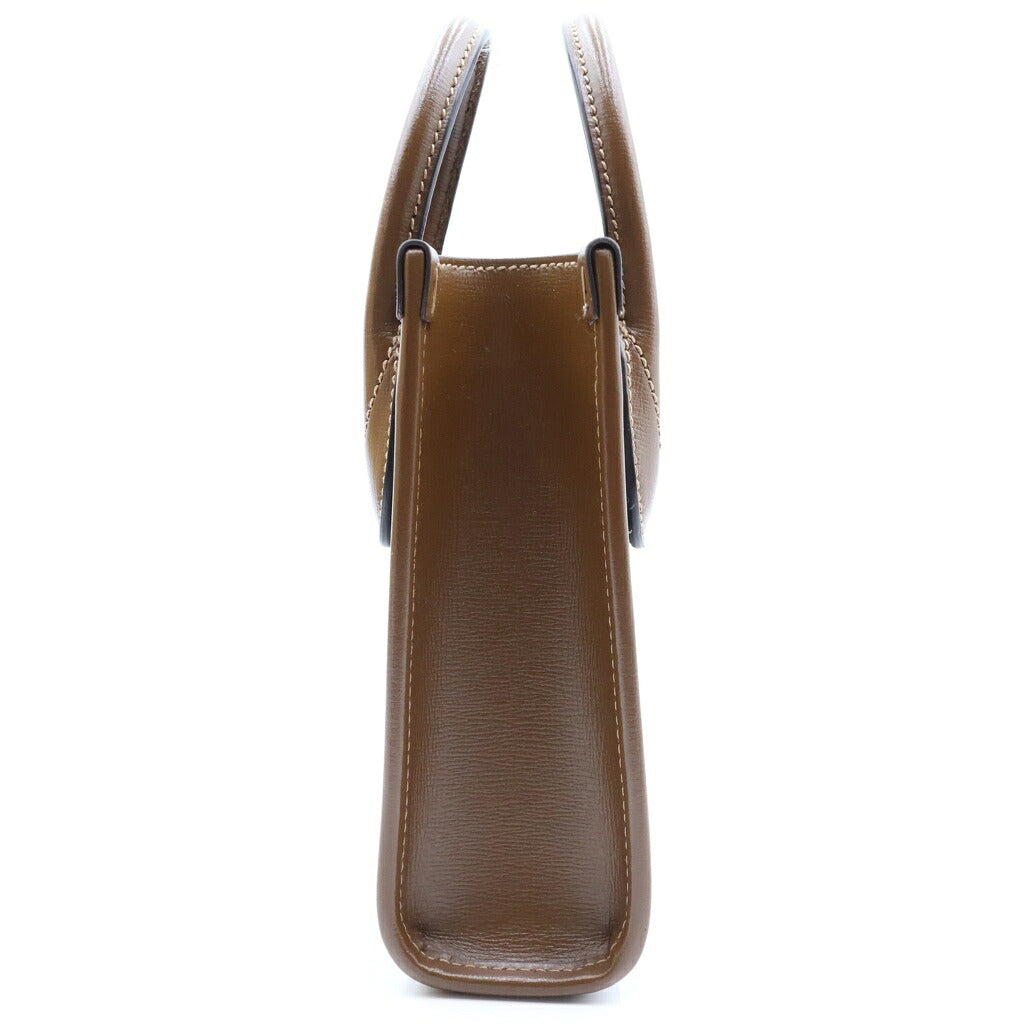 GUCCI(グッチ) インターロッキングG 2WAYハンドバッグ ショルダーバッグ ブラウン×ベージュ レザー×PVC 671623 ゴールド金具