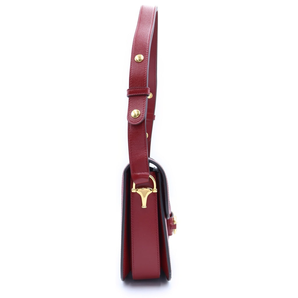 GUCCI(グッチ) GGスプリーム ホースビット 1955 2WAYハンドバッグ ショルダーバッグ ベージュ×レッド PVC×レザー 602204 ゴールド金具