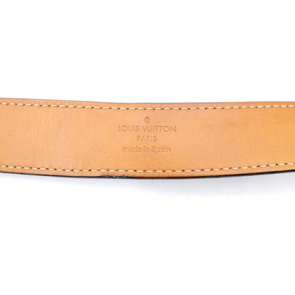 LOUIS VUITTON(ルイヴィトン) ヴェルニ サンチュール LVフレーム バックル レザーベルト ワインレッド ボルドー M6849 ゴールド金具