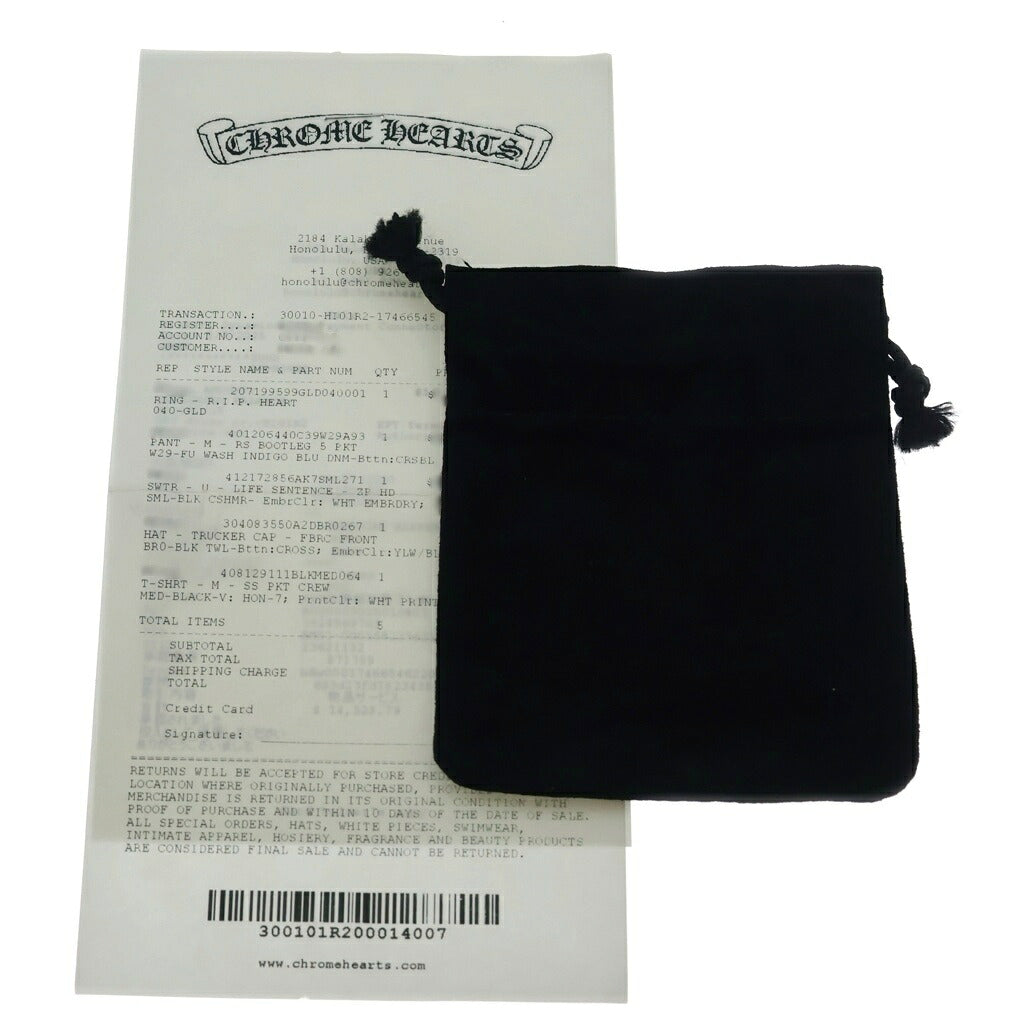 CHROME HEARTS(クロムハーツ) R.I.P HEART リング 指輪 22K ゴールド