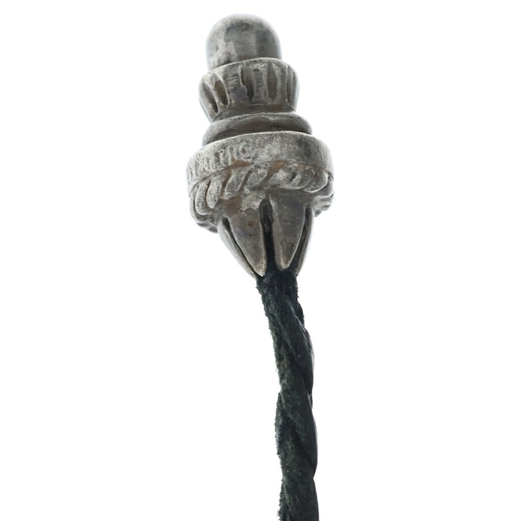CHROME HEARTS(クロムハーツ) CH CRS SML CL スモールCHクロス クリンプト レザーブレイド ネックレス SV925 シルバー/ブラック BCA217