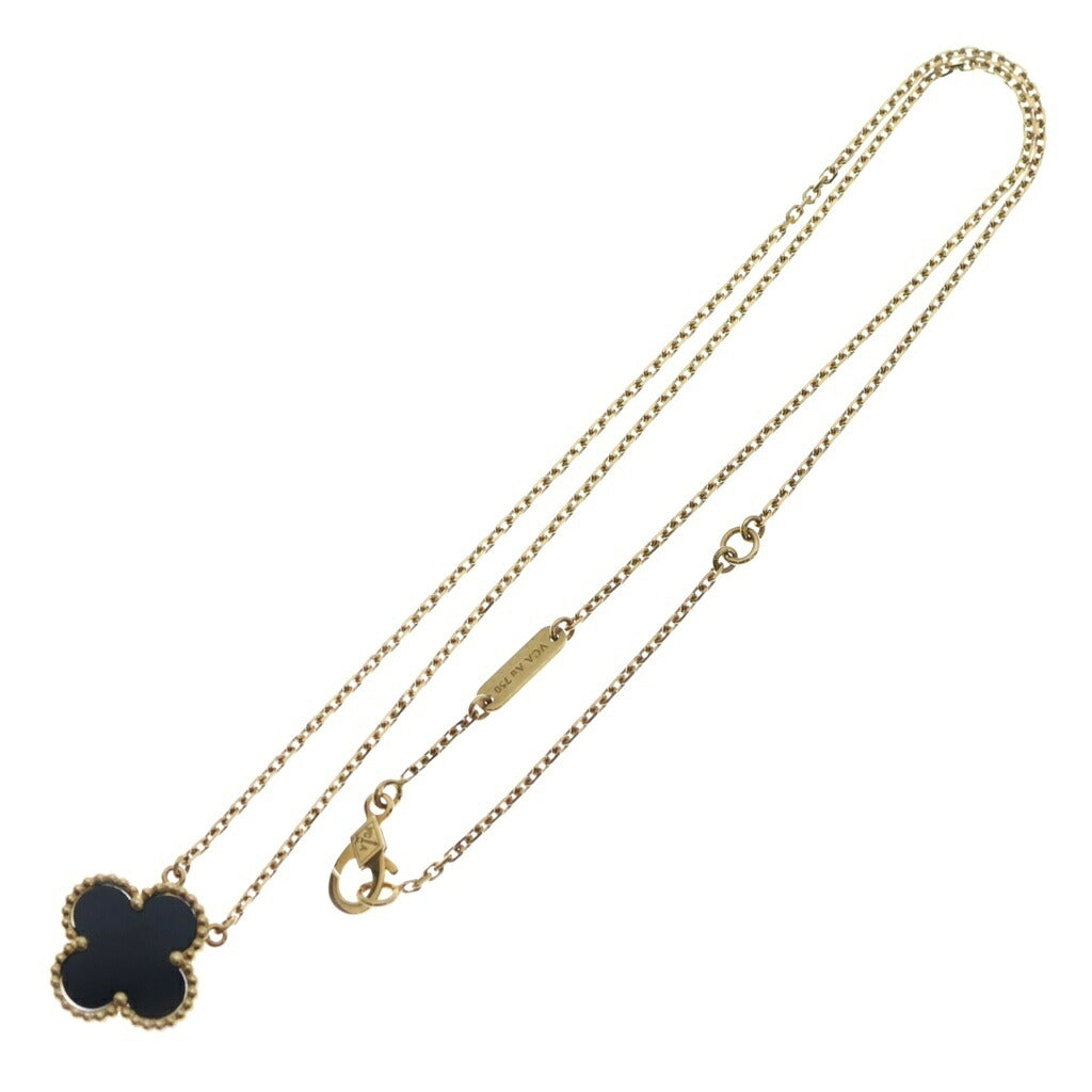 Van Cleef & Arpels(ヴァンクリーフアンドアーペル) ヴィンテージアルハンブラ ネックレス オニキス イエローゴールド 750YG VCARA45800