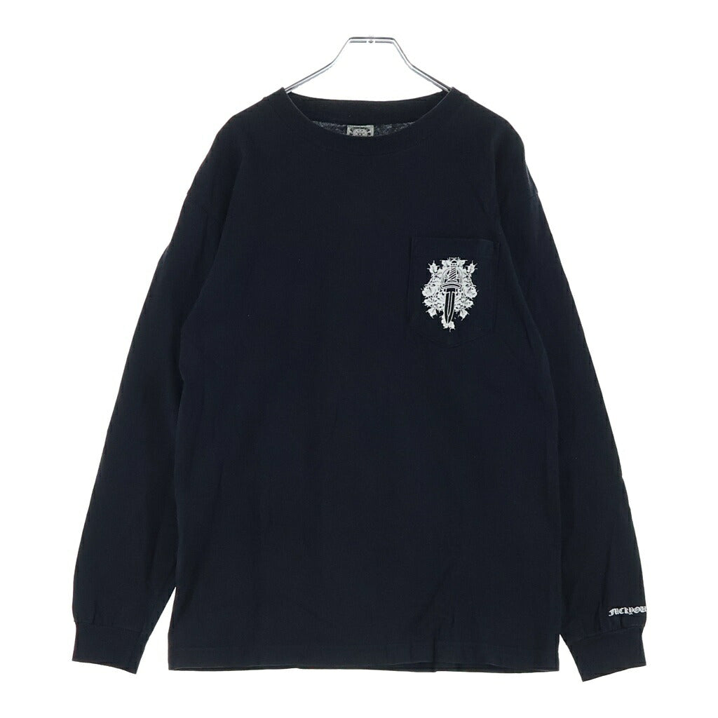 CHROME HEARTS(クロムハーツ) ヴァインダガー フローラルクロス ロングスリーブ 長袖Tシャツ カットソー ブラック