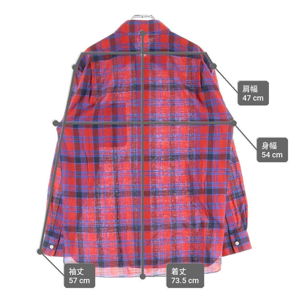 THE ROW(ザロウ) Nessonネッソン チェック柄シャツ レッド/ブルー 8740ーW3796