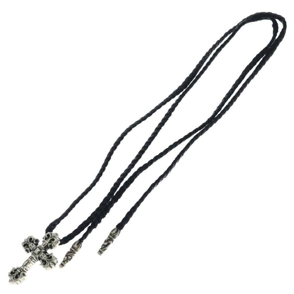 CHROME HEARTS(クロムハーツ) FILIG CROSS-XSM LB フィリグリークロスXS wレザーブレイド ネックレス SV925 シルバー