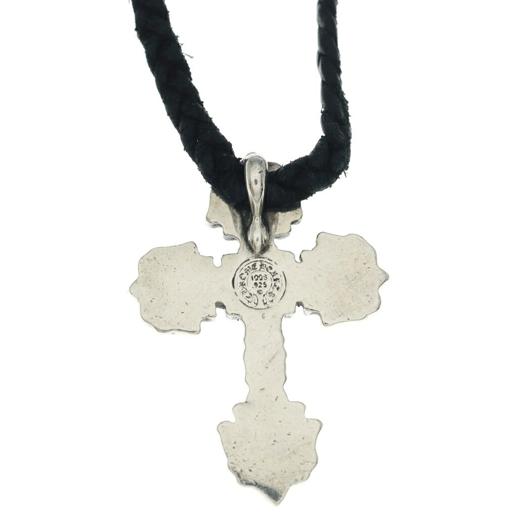 CHROME HEARTS(クロムハーツ) FILIG CROSS-XSM LB フィリグリークロスXS wレザーブレイド ネックレス SV925 シルバー