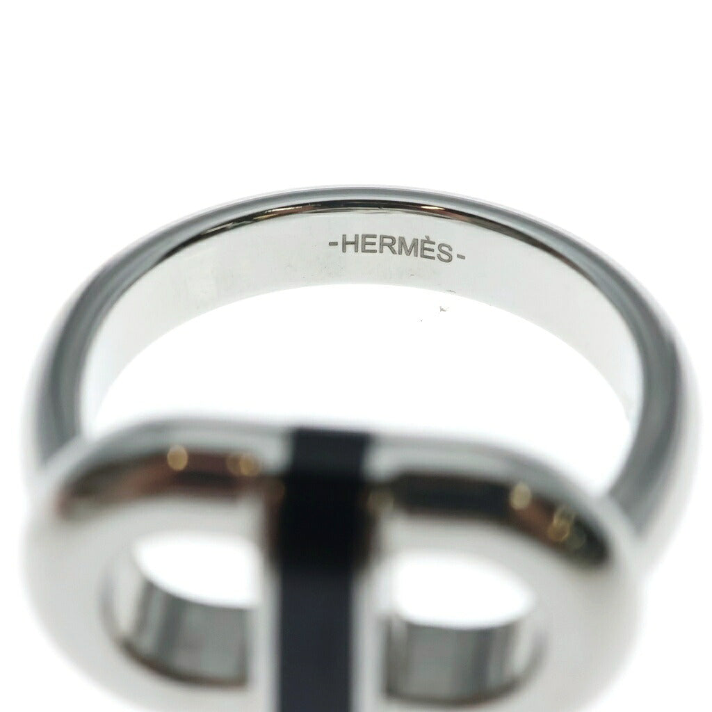HERMES(エルメス) シェーヌダンクル マイヨン リング 指輪 SV925 ノワール シルバー/ブラック