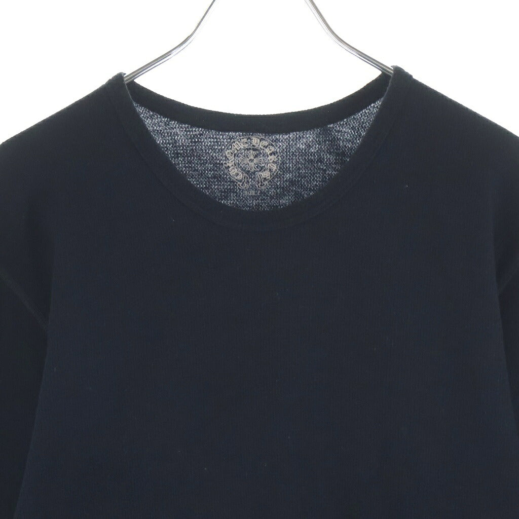 CHROME HEARTS(クロムハーツ) フローラルクロスプリント サーマル クルーネック ロングスリーブ 長袖Tシャツ カットソー ブラック