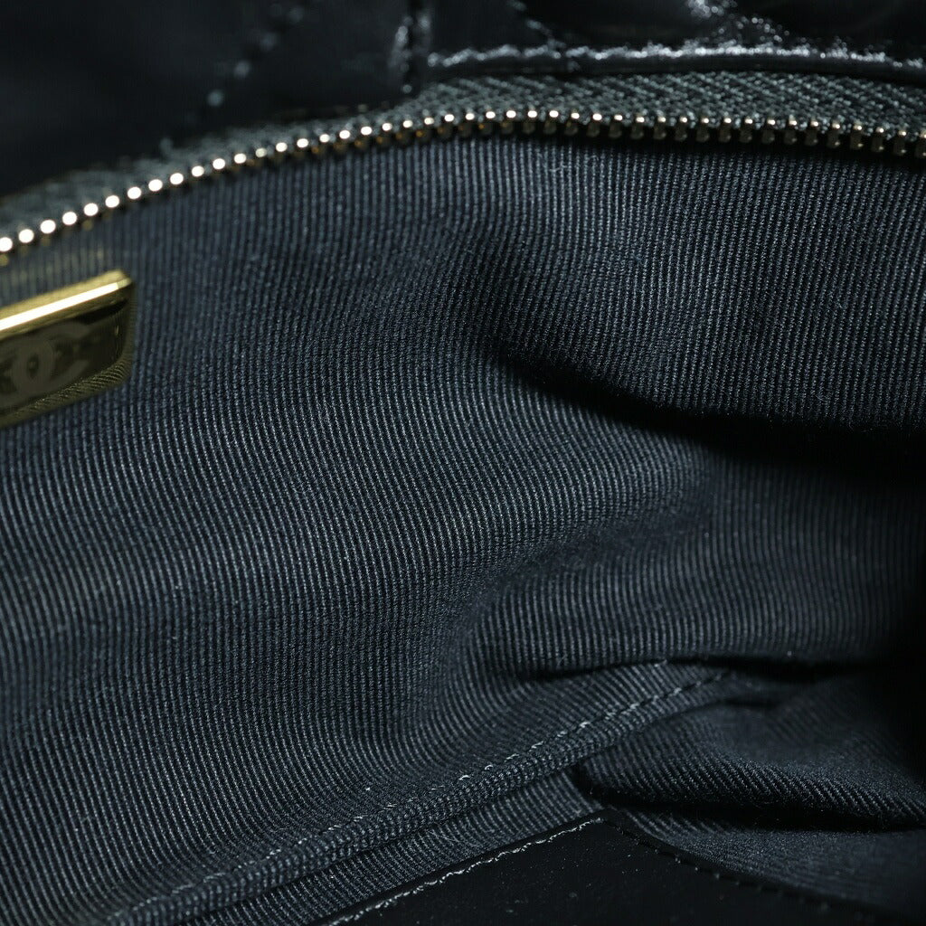 CHANEL(シャネル) マトラッセ ミニ ボウ チェーンショルダーバッグ ハンドバッグ 2WAY ブラック ラムスキン ゴールド金具 AS5849 プレート