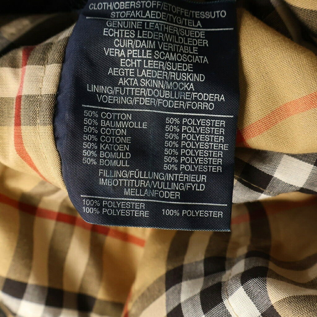 BURBERRY(バーバリー) ノバチェック ダッフルコート ブラック レザー