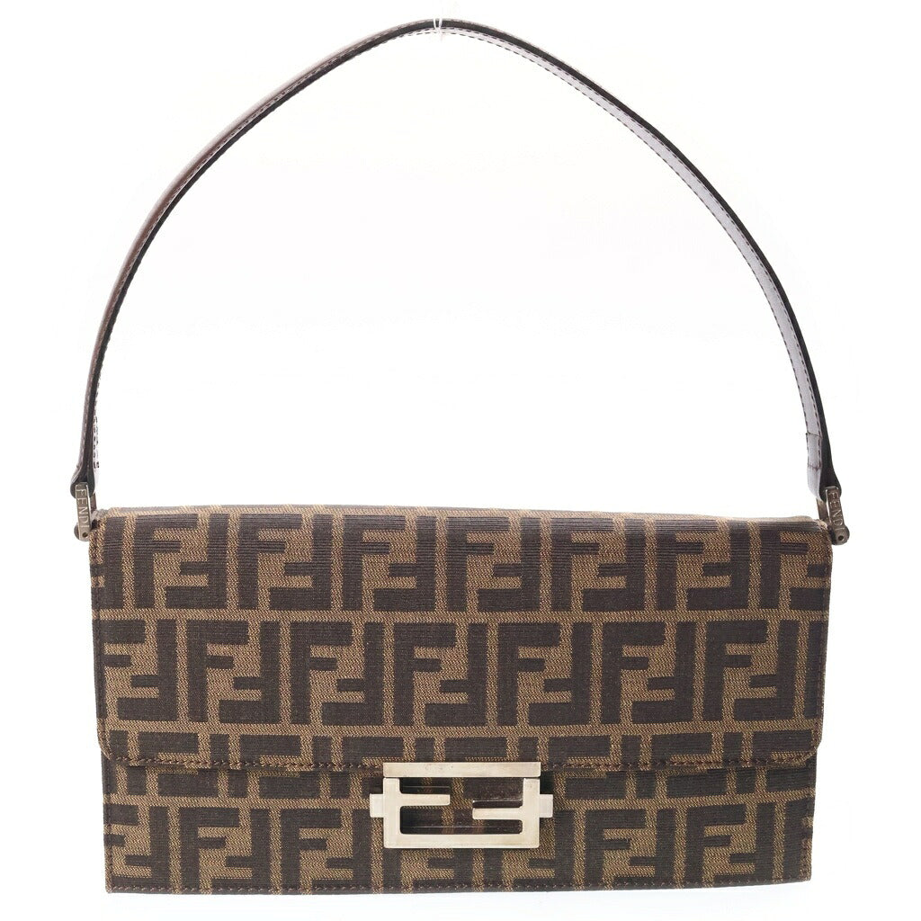 FENDI(フェンディ) ズッカ マンマバケット ハンドバッグ ワンショルダーバッグ ブラウン キャンバス×レザー 0915887991