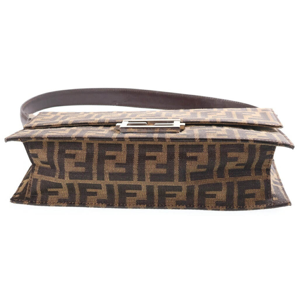 FENDI(フェンディ) ズッカ マンマバケット ハンドバッグ ワンショルダーバッグ ブラウン キャンバス×レザー 0915887991