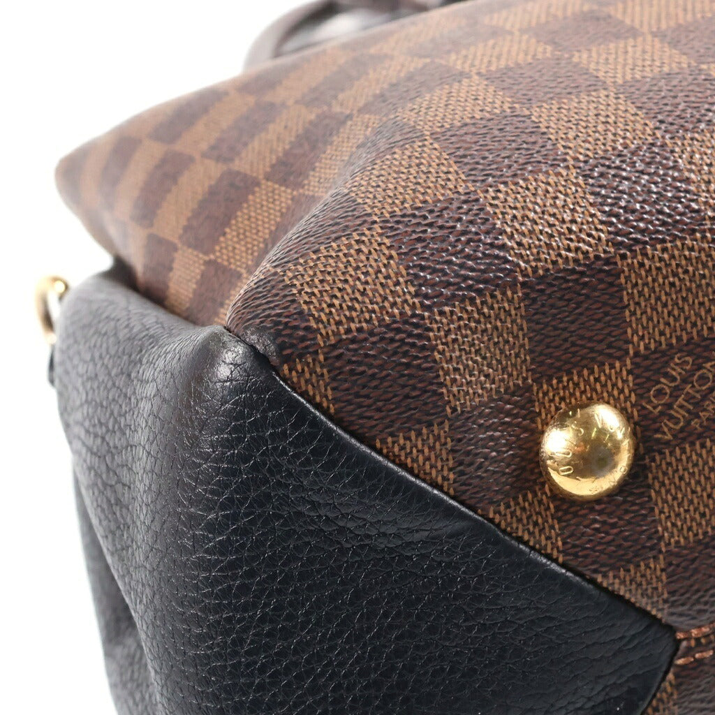 LOUIS VUITTON(ルイヴィトン) ダミエ ブリタニー 2WAYハンドバッグ ショルダーバッグ ブラック×ブラウン レザー×PVC N41673 ゴールド金具