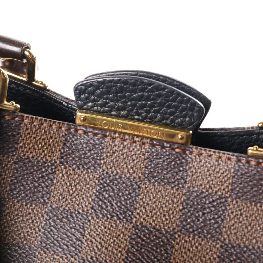 LOUIS VUITTON(ルイヴィトン) ダミエ ブリタニー 2WAYハンドバッグ ショルダーバッグ ブラック×ブラウン レザー×PVC N41673 ゴールド金具