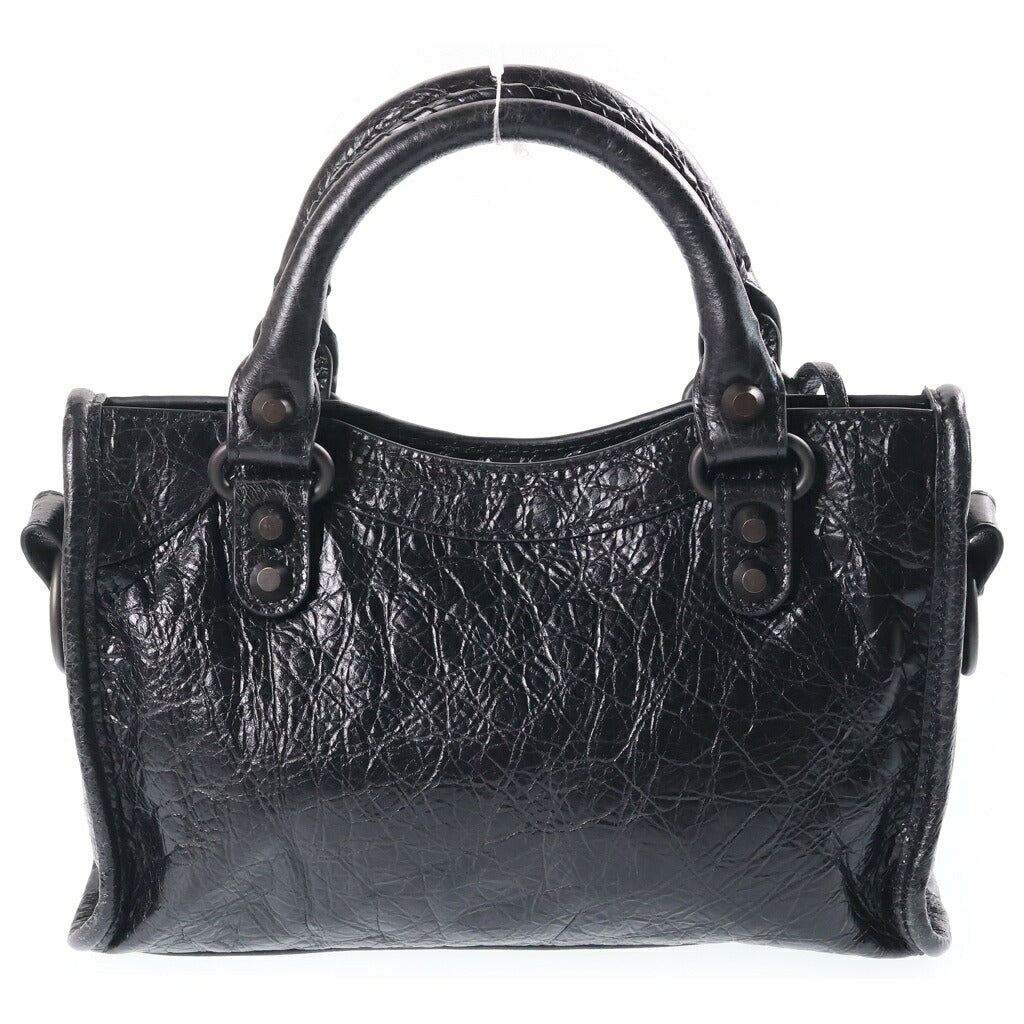 BALENCIAGA(バレンシアガ) ル シティ 2WAYハンドバッグ ショルダーバッグ ミニ ブラック レザー 806395 ブラック金具