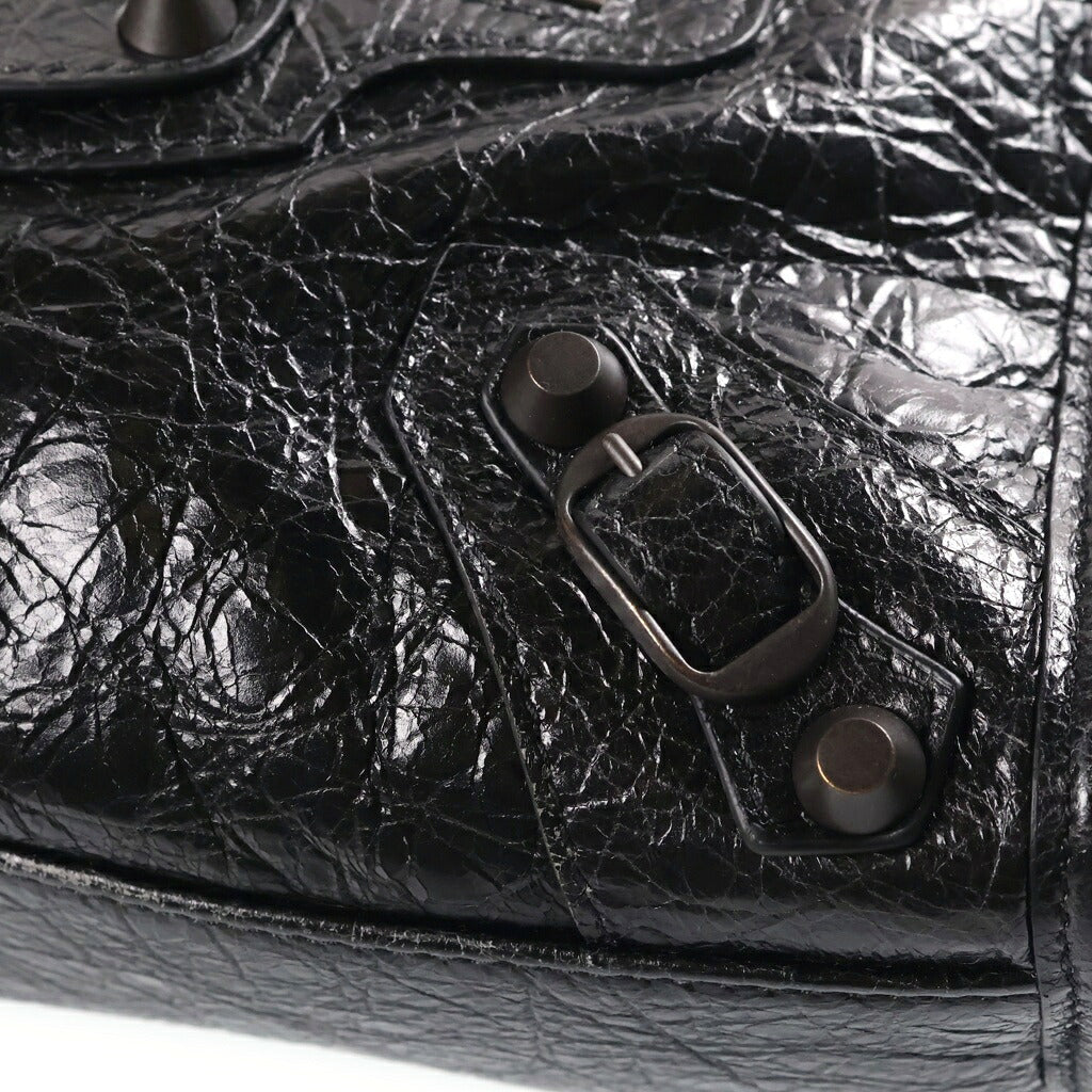 BALENCIAGA(バレンシアガ) ル シティ 2WAYハンドバッグ ショルダーバッグ ミニ ブラック レザー 806395 ブラック金具
