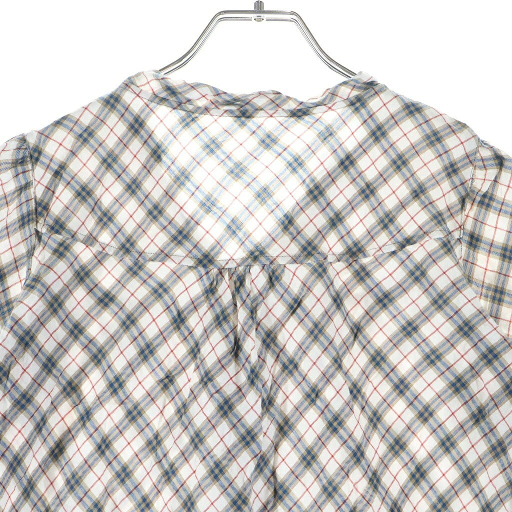 BURBERRY BLUE LABEL(バーバリーブルーレーベル) ブラウス 半袖 トップス リボンタイ ノバチェック コットン マルチカラー E1M14-415-02