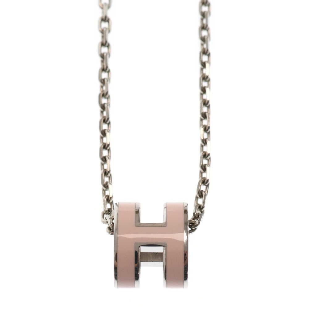 HERMES(エルメス) ポップアッシュミニ ネックレス ローズドランジェ ピンク×シルバー メタル ペンダント