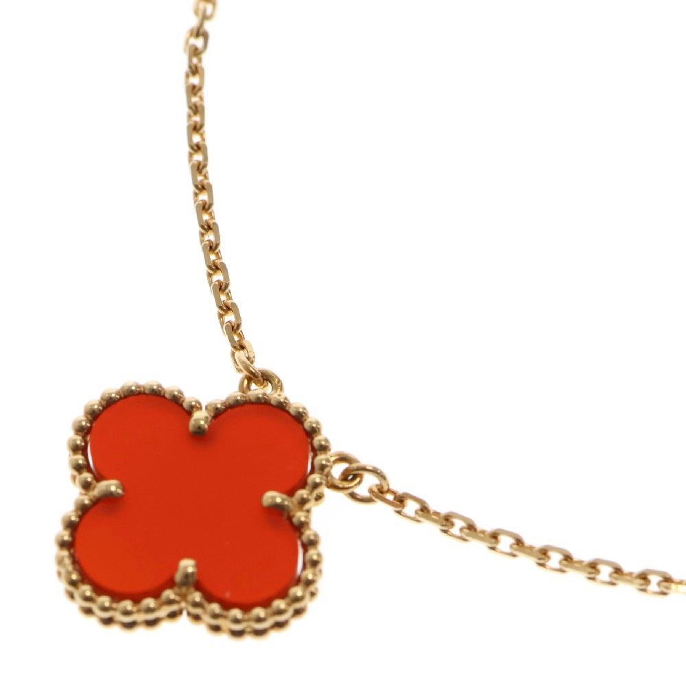 Van Cleef & Arpels(ヴァンクリーフアンドアーペル) ヴィンテージアルハンブラ カーネリアン ネックレス Au750 YG イエローゴールド ジュエリー VCARD38500