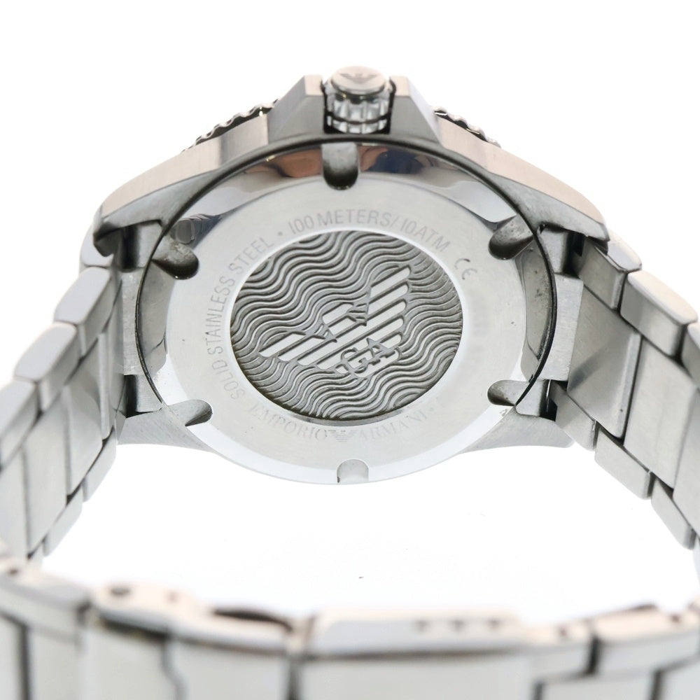 EMPORIO ARMANI(エンポリオアルマーニ) ダイバーコレクション 青文字盤 クォーツウォッチ 腕時計 シルバー/ブルー AR11339