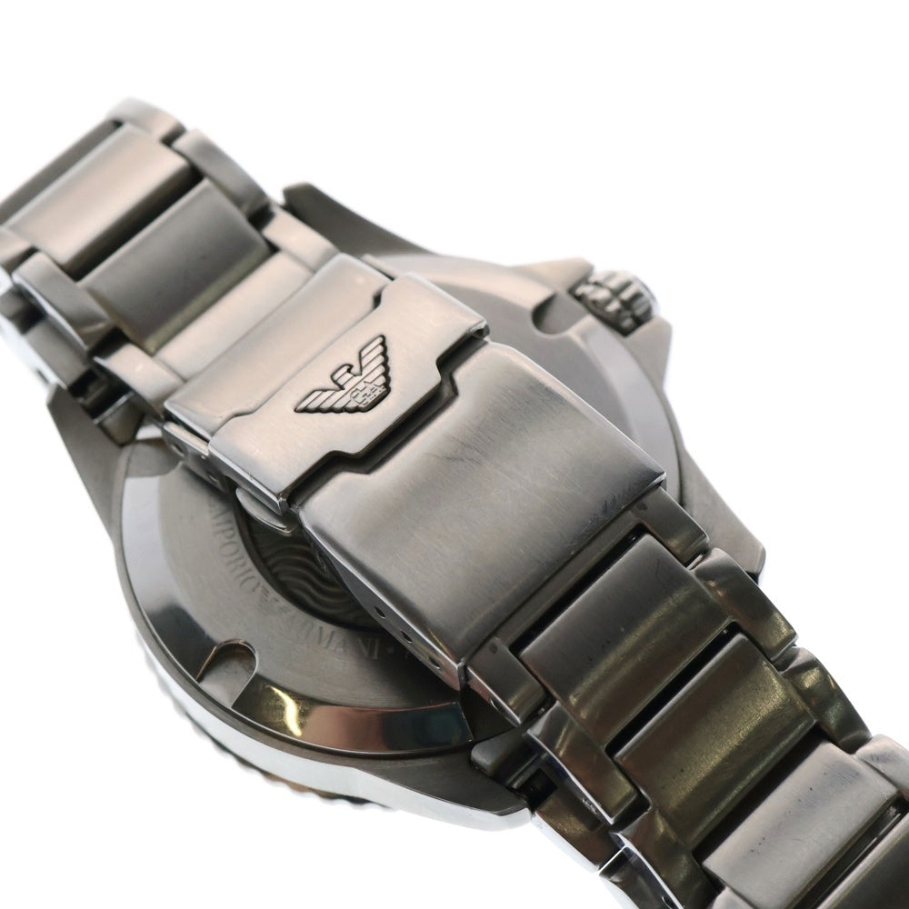 EMPORIO ARMANI(エンポリオアルマーニ) ダイバーコレクション 青文字盤 クォーツウォッチ 腕時計 シルバー/ブルー AR11339